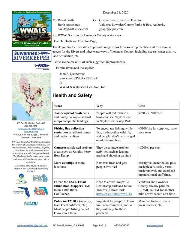 WWALS Vision for Lowndes County waterways