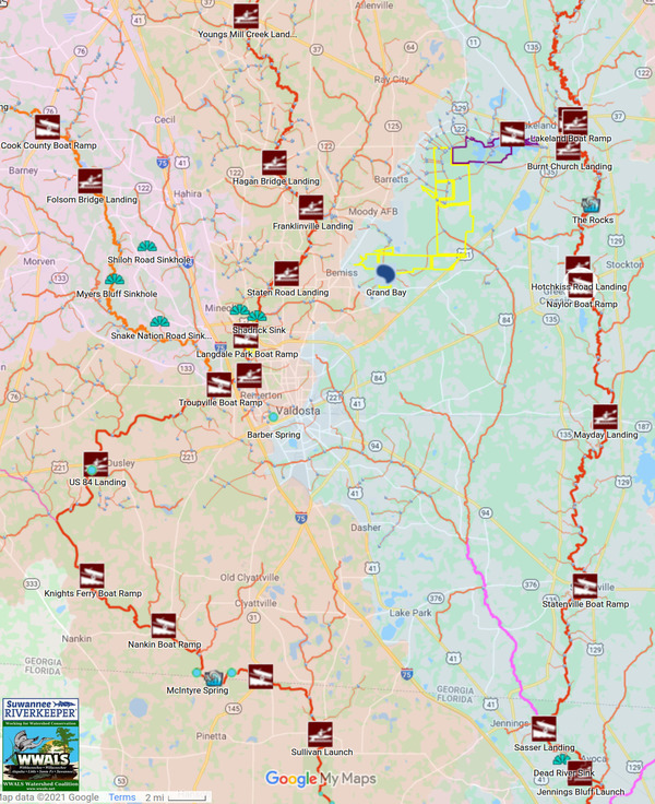 [Map: All landings in Lowndes County]