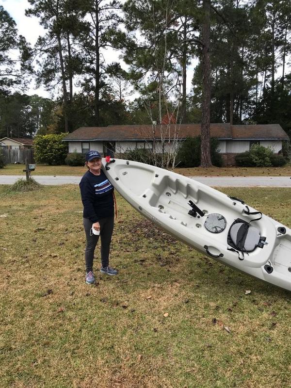 [Wenda Bailey with kayak]