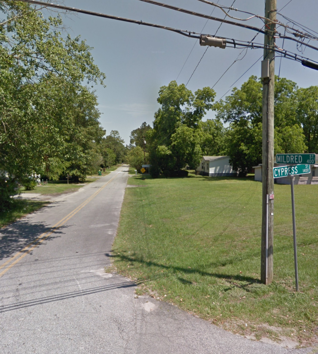 Google Streetview: north from 400 Mildred Street @ Cypress Street