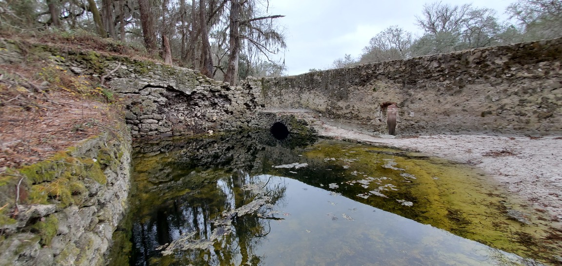 River backing into pool