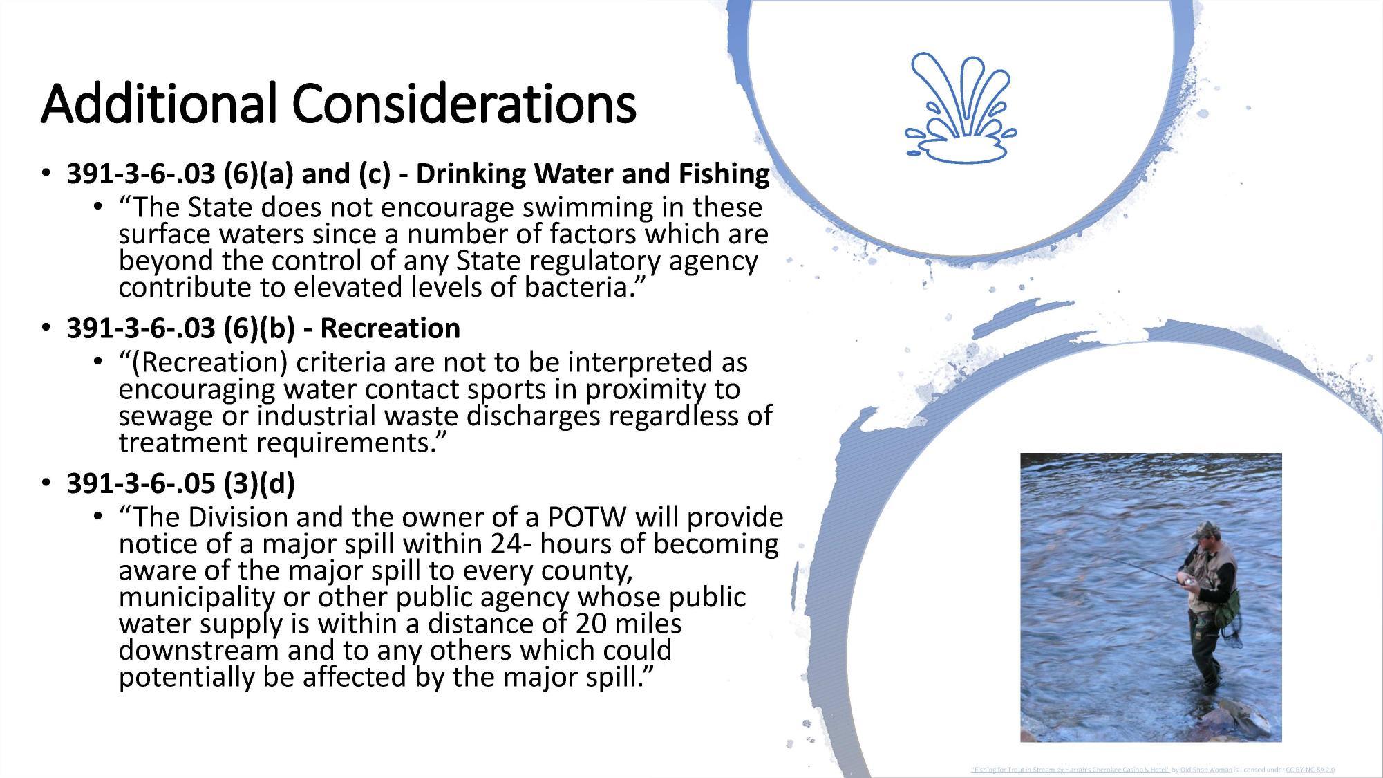 Additional Considerations: sewage and industrial waste discharges*