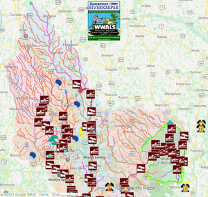 [Map: Suwannee River Basin in Georgia]