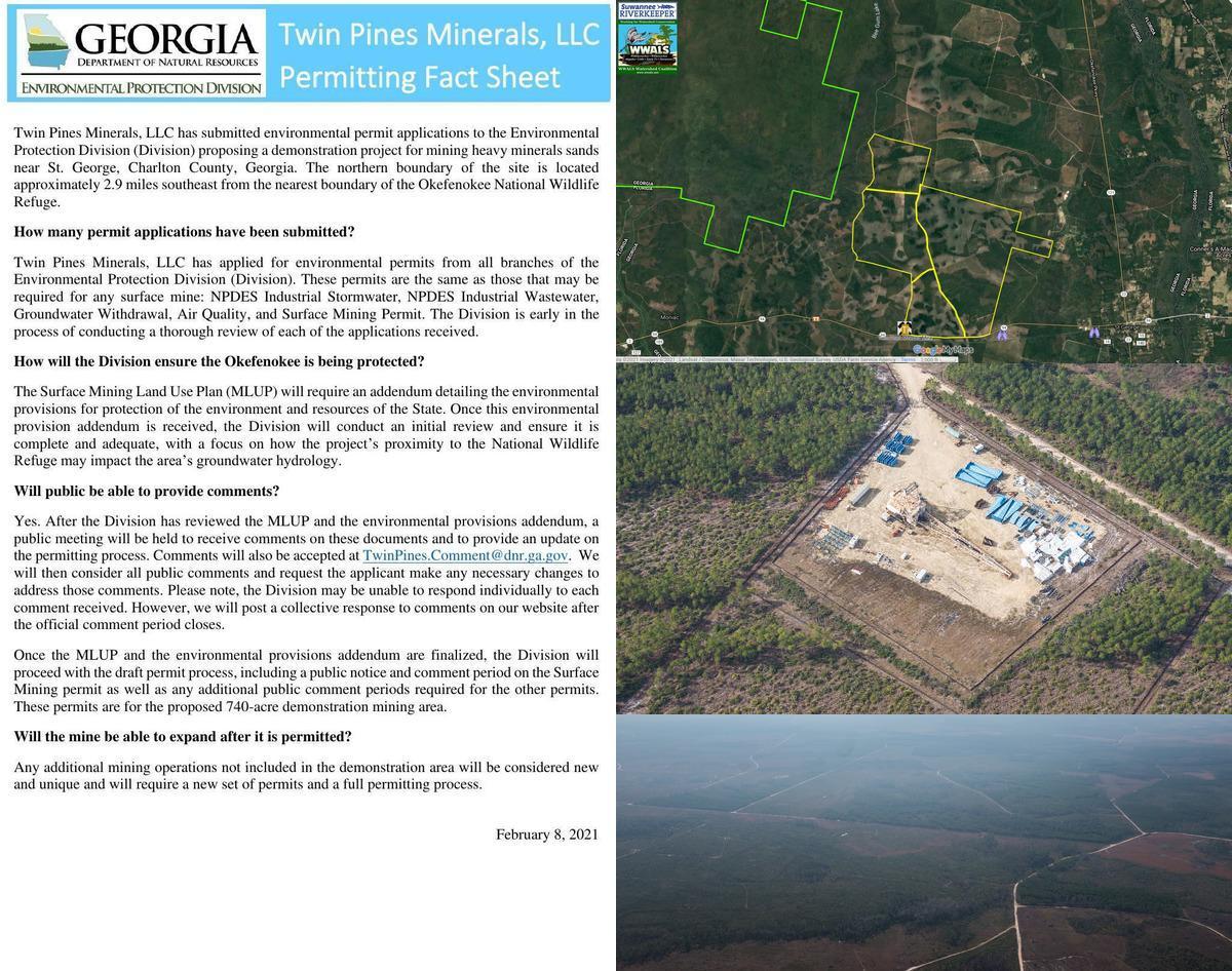 GA-EPD Fact Sheet, TPM Mine, and Okefenokee NWR