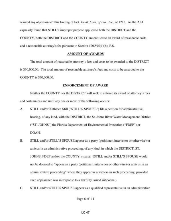 and a reasonable attorney’s fee pursuant to Section 120.595(1)(b), F.S.