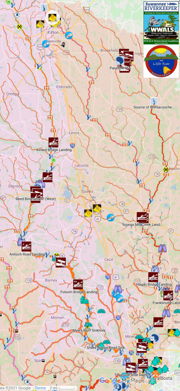 Map: Tifton, New River, Withlacoochee River