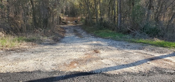 Boat at driveway gate