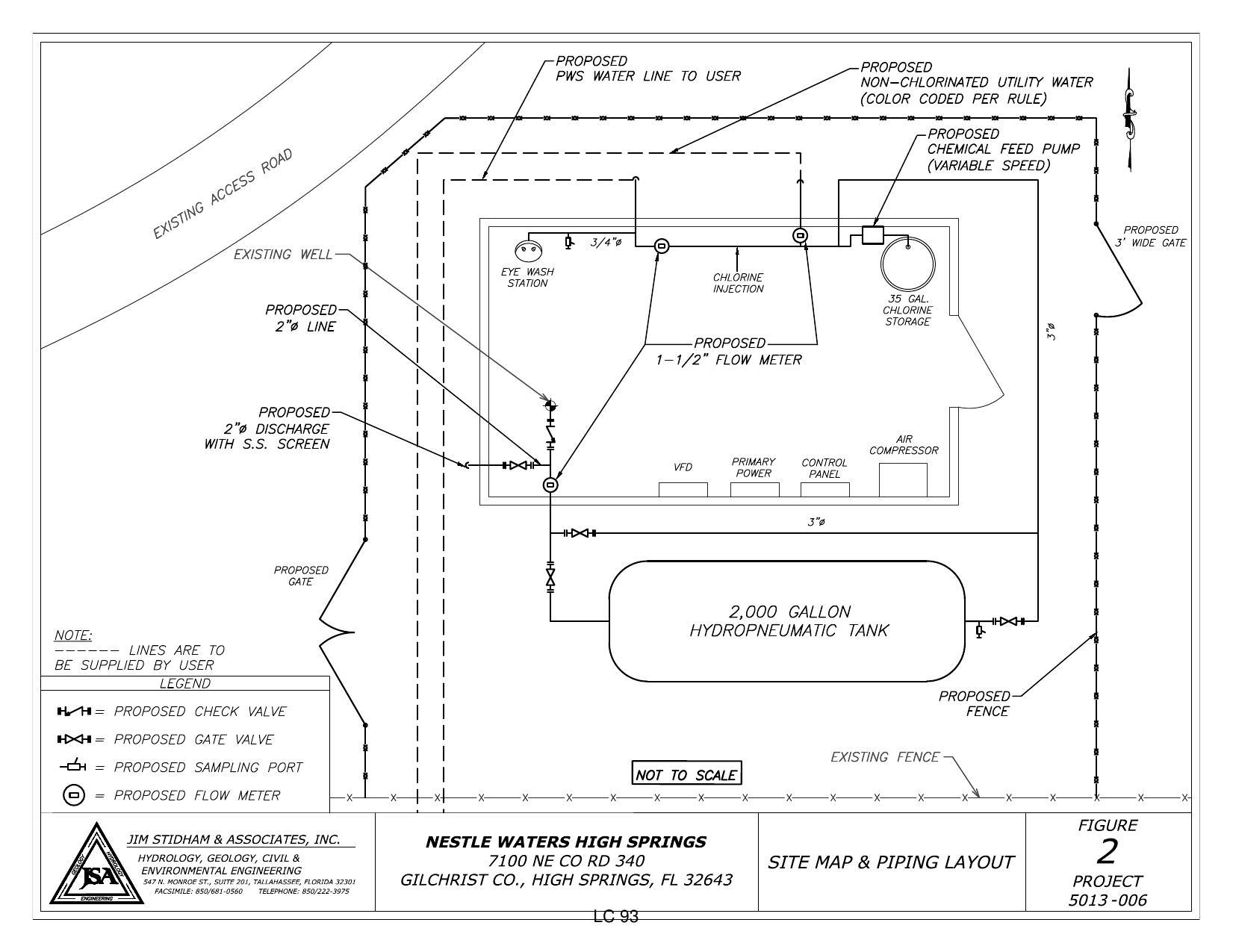 Plumbing diagram, Nestle Waters High Springs