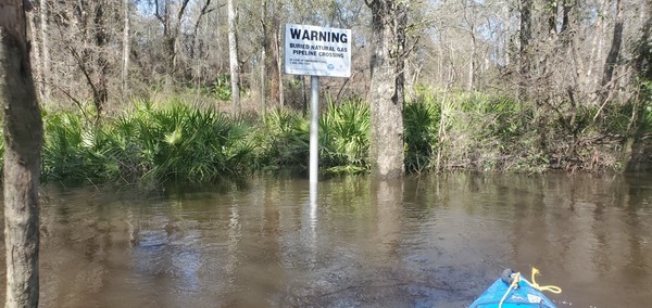 Warning, Buried Natural Gas Pipeline Crossing 12:39:21, 30.7954167, -83.4528262