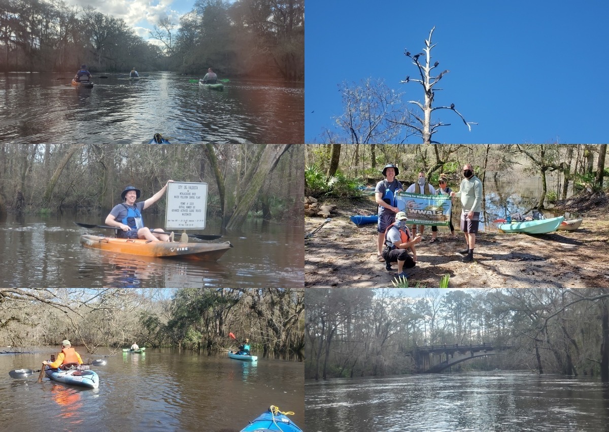 Left: Smooth paddling, Mayor at WWTP Outfall, Sunny overhanging limbs, Buzzards, Lunch stop with Russell's turtle, Spook Bridge