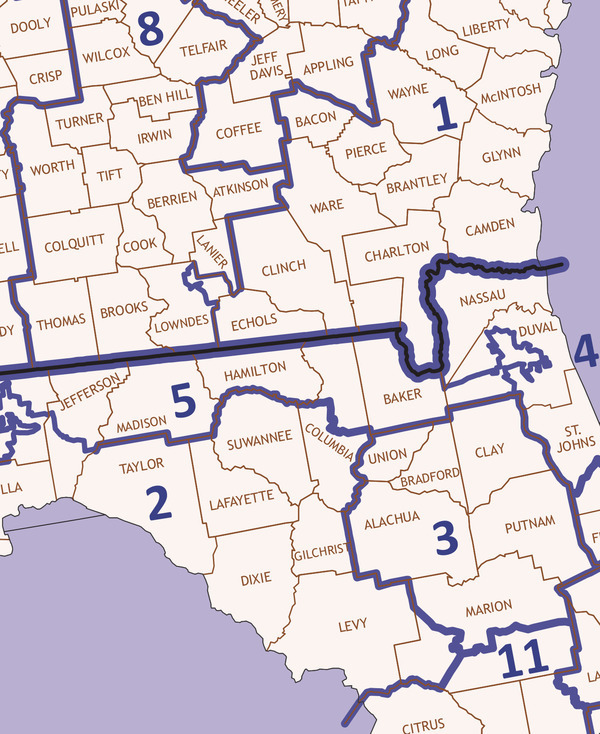 U.S. Congressional Districts, Suwannee River Basin