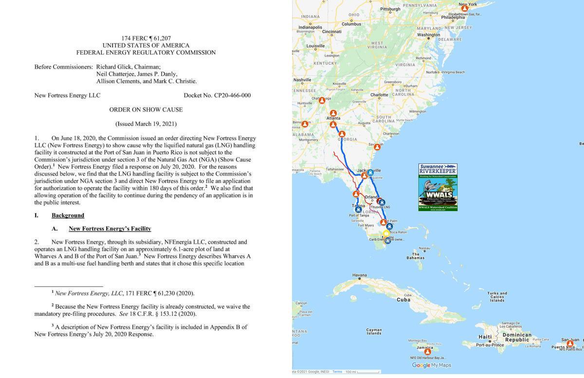 FERC Order and WWALS LNG facilty map