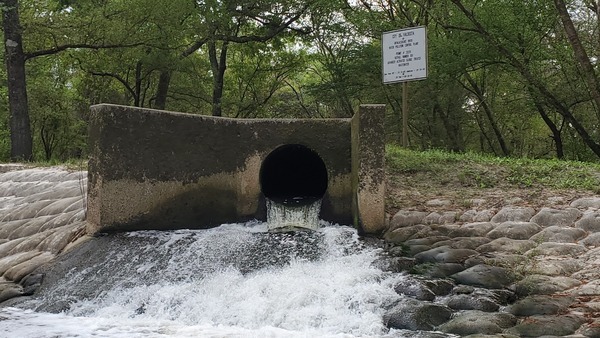 Gushing WWTP Outfall, 10:44:50, 30.8358870, -83.3594783