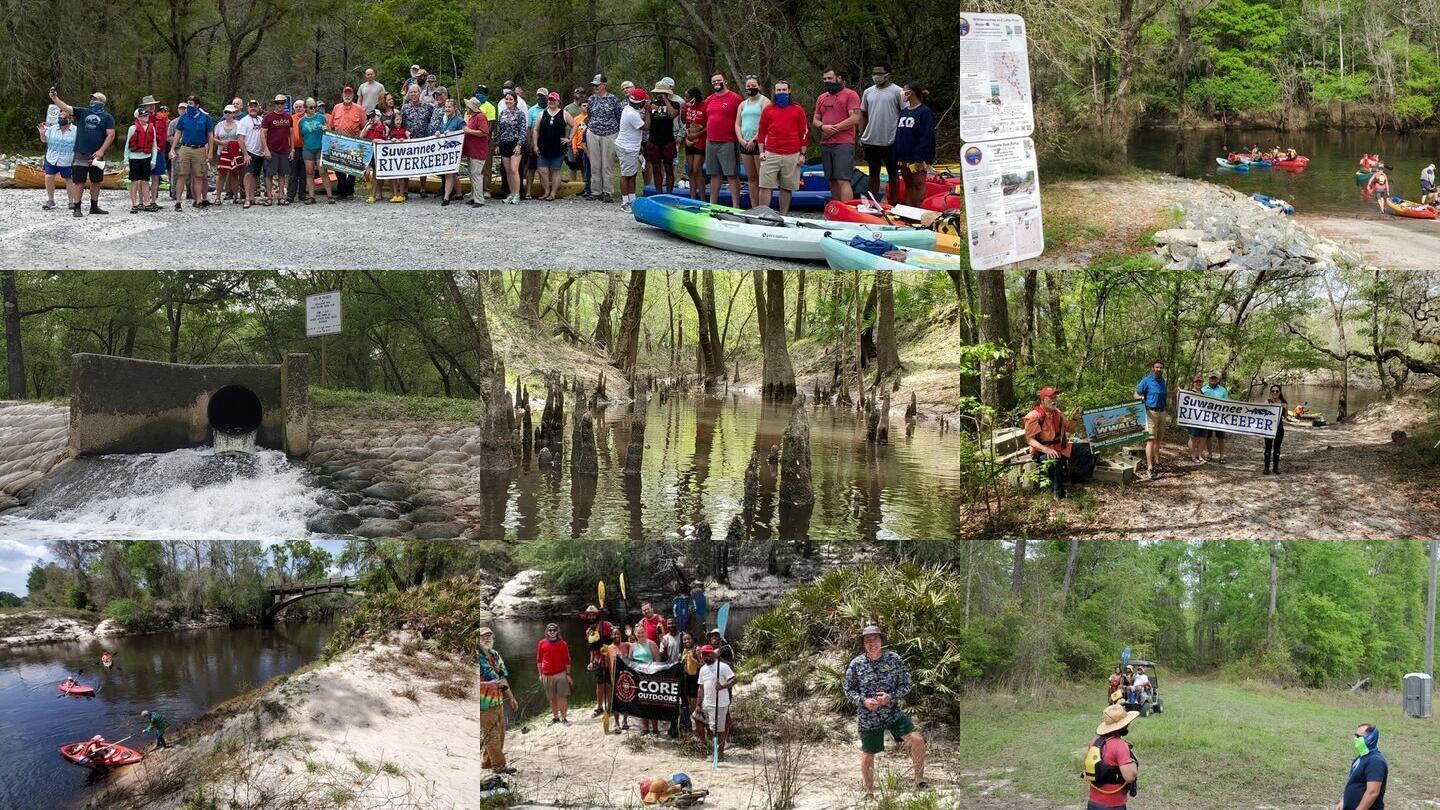 Troupville Boat Ramp, WWTP Outfall, Spring Branch, Lunch banners, Spook Bridge Landing, VSU CORE, Ride