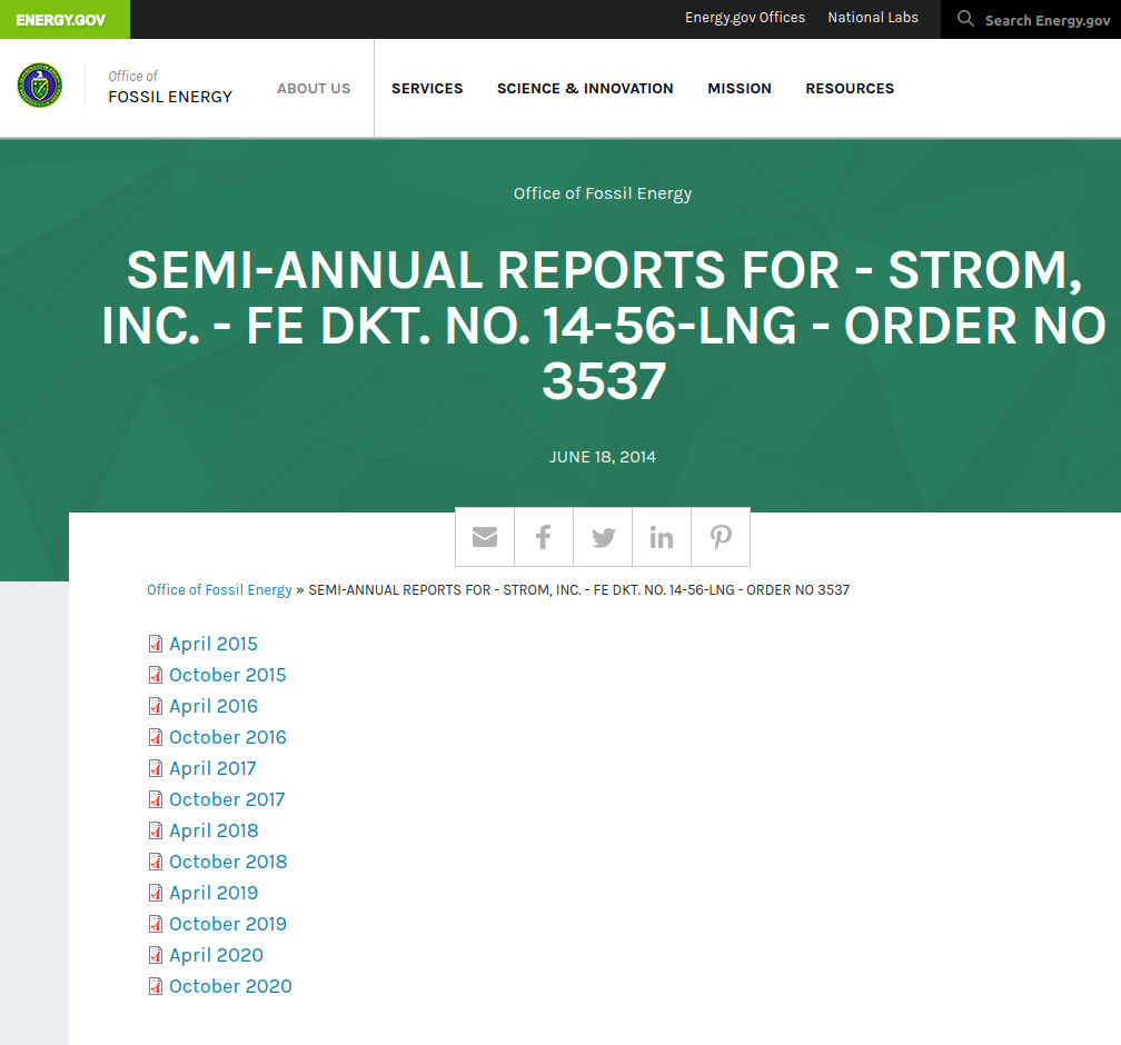 DoE FE Strom LNG reports