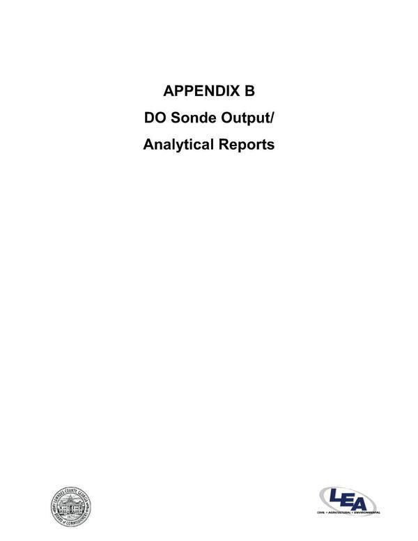 [DO Sonde Output / Analytical Reports]