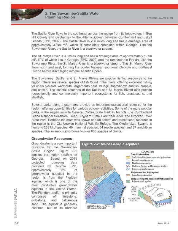 [Figure 2-2: Major Georgia Aquifers]