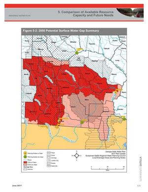[Figure 5-2: 2050 Potential Surface Water Gap Summary]