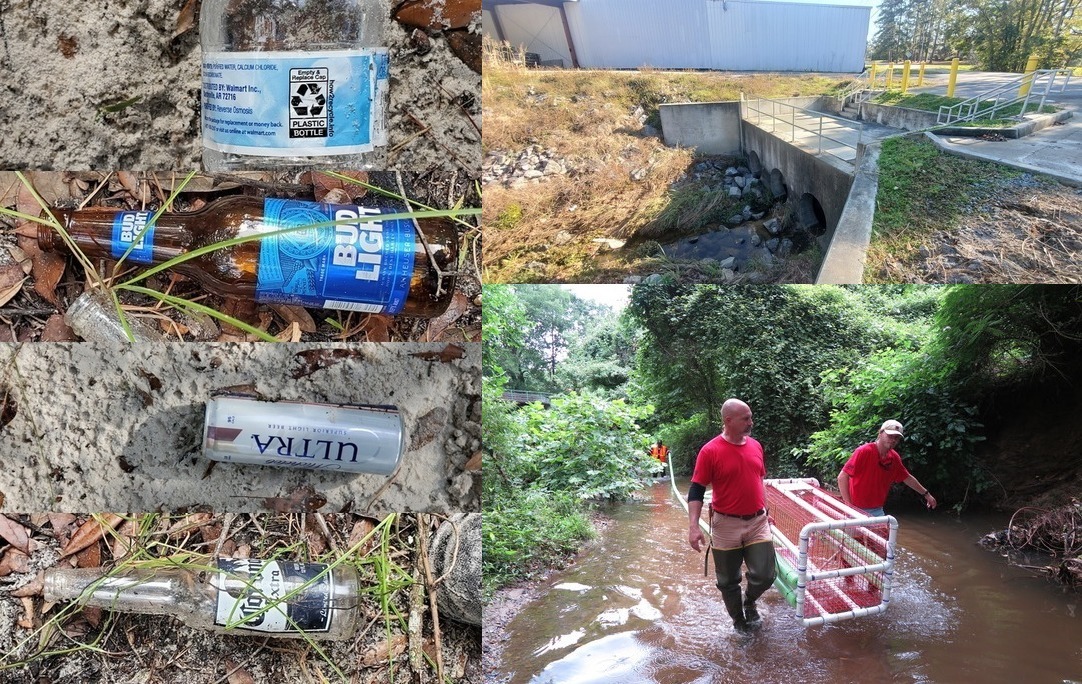 Bottles and cans, two types of trash traps