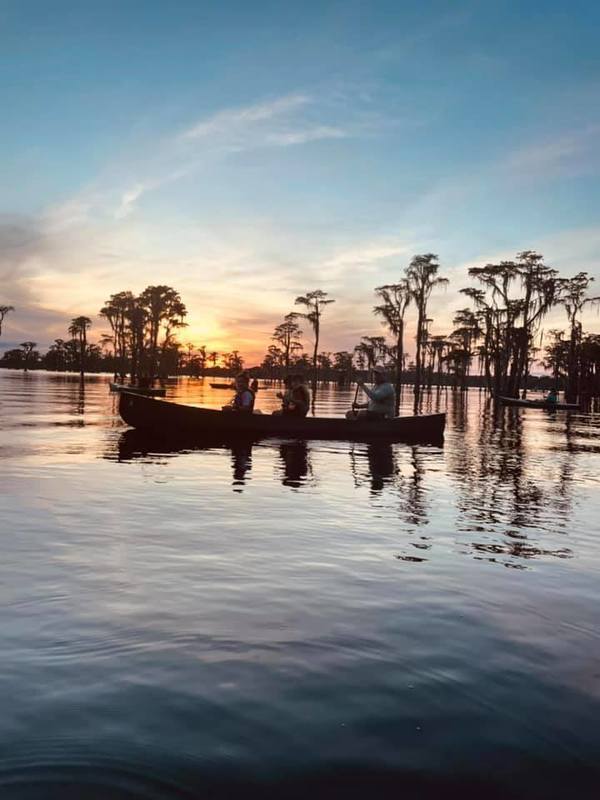 Sunset canoe