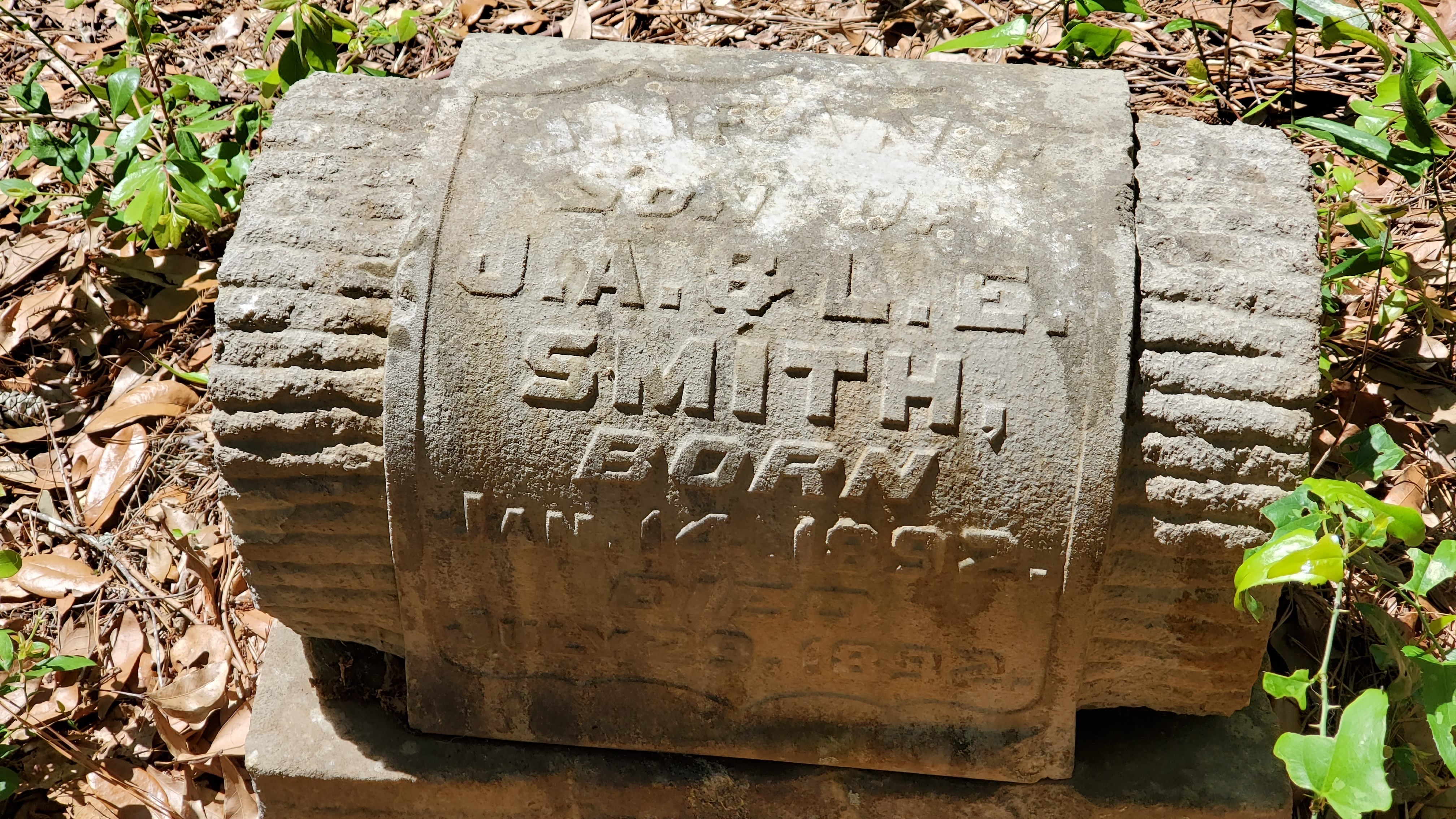 Infant son of J.A. & L.E. Smith, born Jan. 14, 1892, died July 29, 1892, 31.0265994, -83.2881317