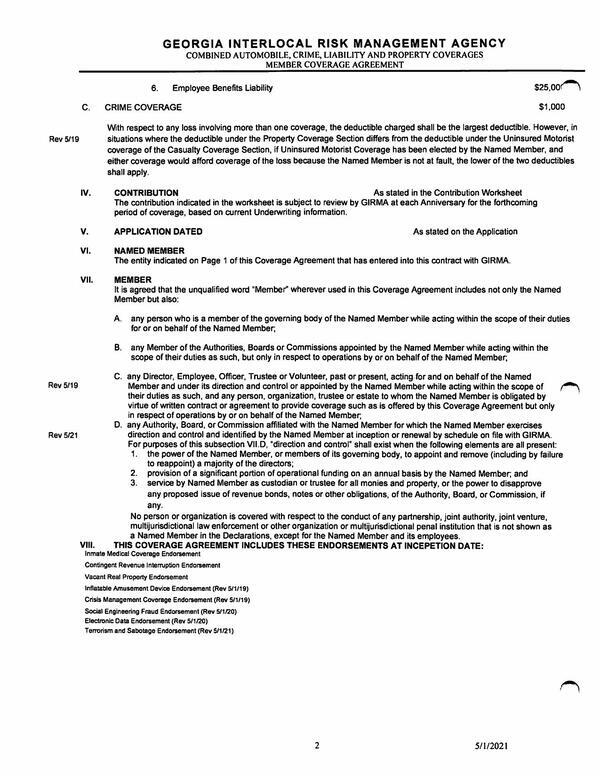 VII. MEMBER It is agreed that the unqualified word “Member” wherever used in this Coverage Agreement includes not only the Named