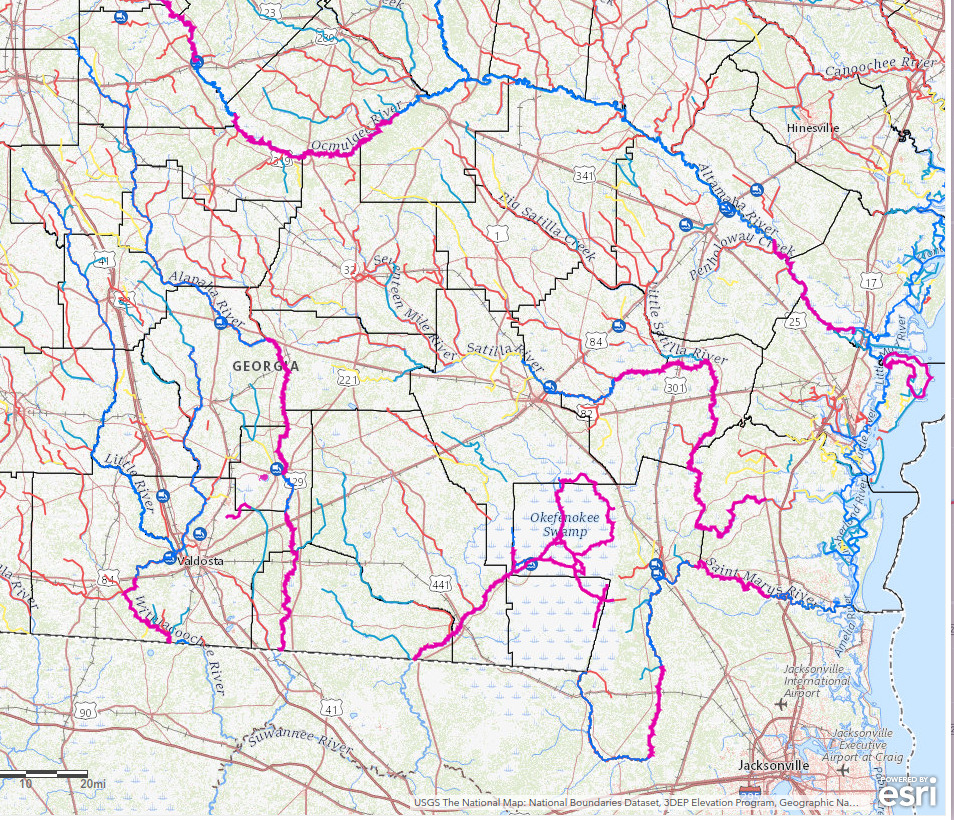 Suwannee River Basin in Georgia