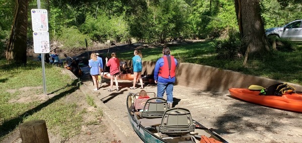 WWALS water trail signs, boats, 10:14:27, 30.8876521, -83.3238601