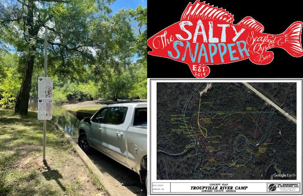 Troupville Boat Ramp, Salty Snapper, Troupville River Camp