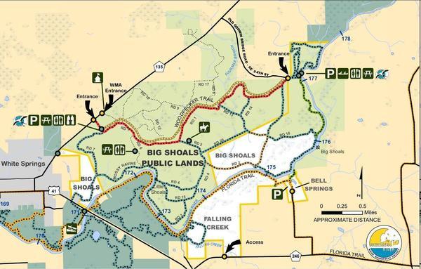 [Map: Big Shoals Tract --SRWMD]