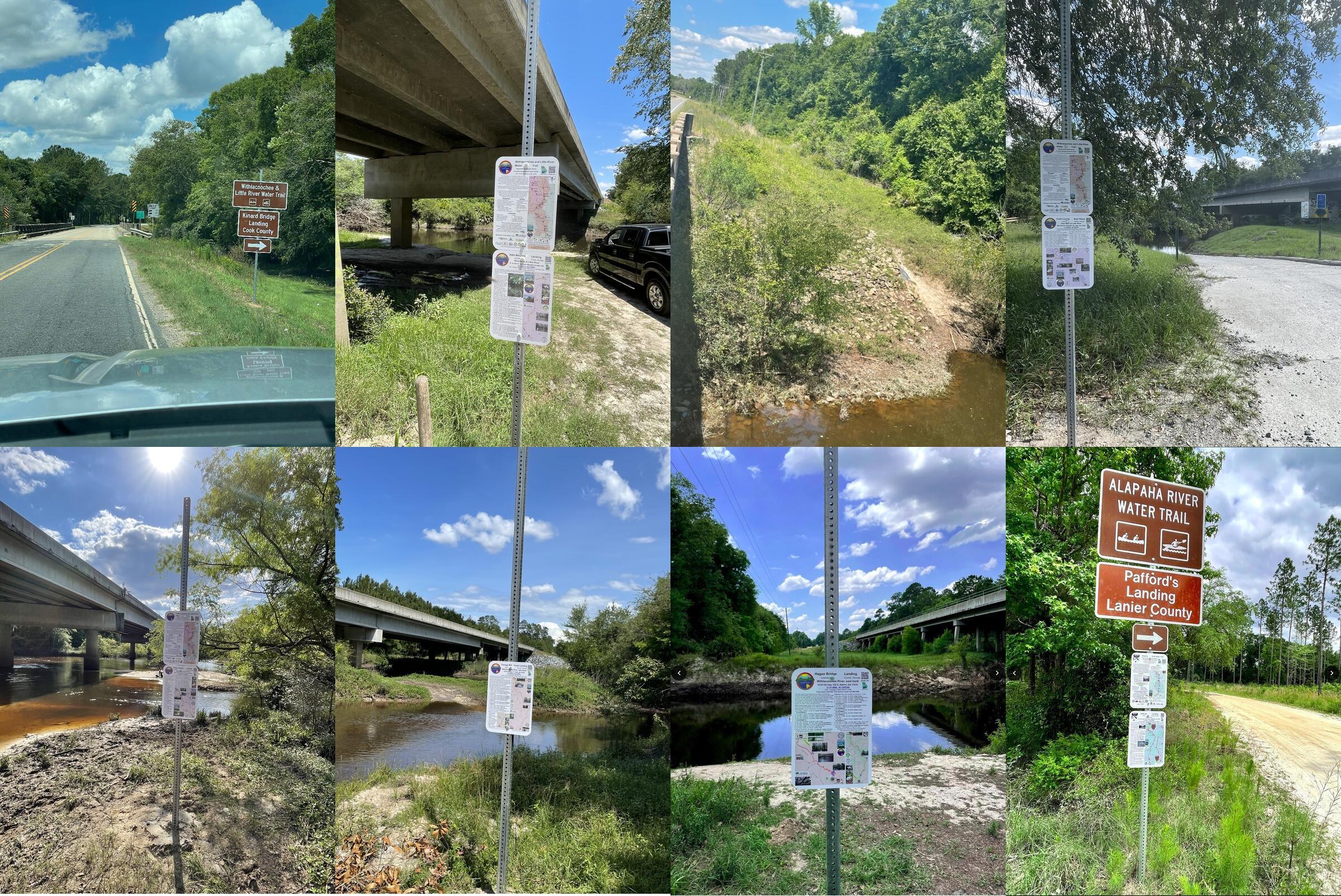 Kinard Bridge Road, Adel-Moultrie, and Antioch Road Landings, Cook County Boat Ramp, Folsom Bridge, Hagan Bridge, and Pafford's Landings