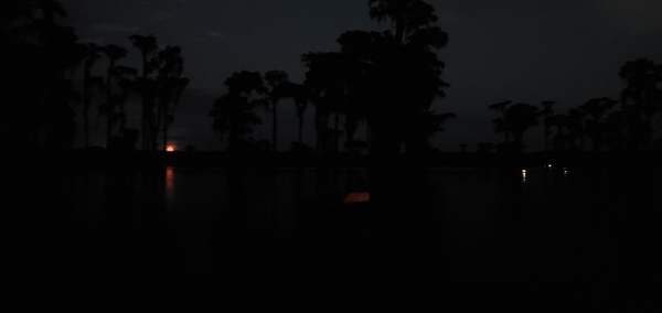 Boat lights, moonrise