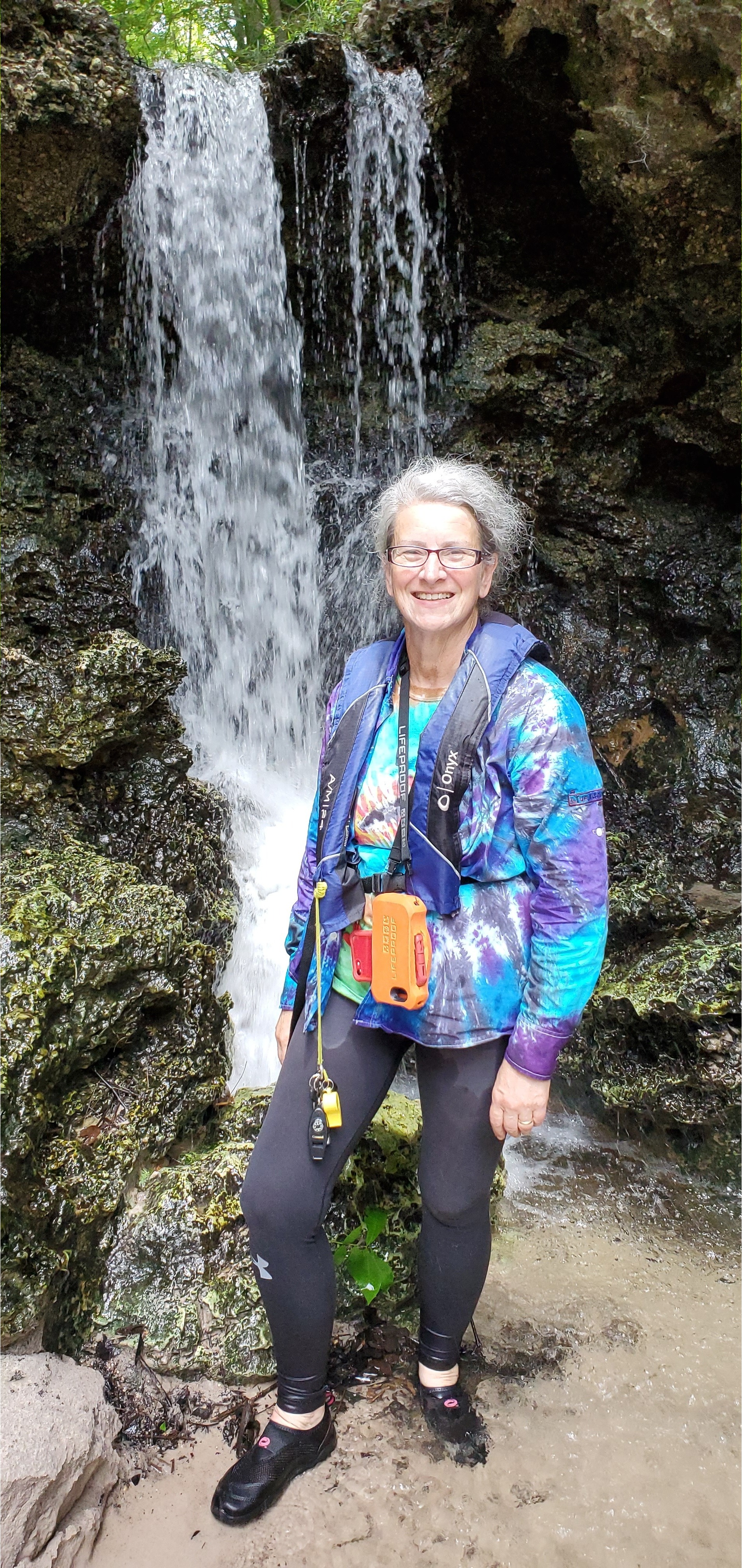 WWALS Executive Director Gretchen Quarterman, Turket Creek Waterfall, 12:50:27, 30.6043958, -83.0757750