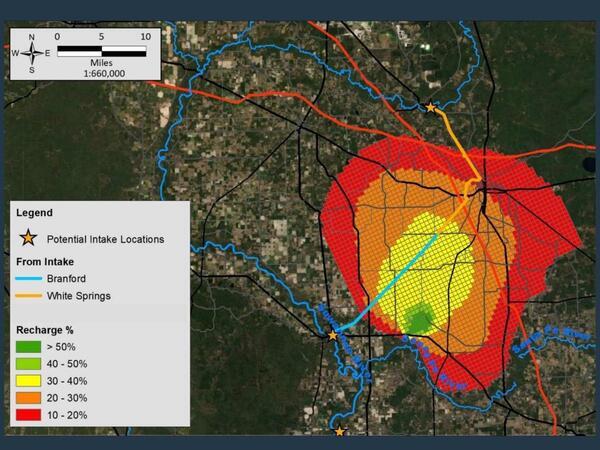 [Map: Recharge %]