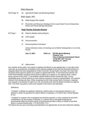 [27. Prevention and Recovery Strategy for the Lower Santa Fe and Ichetucknee Rivers and Priority Springs Discussion]