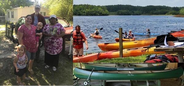 [Fannie Marie Gibbs, Reed Bingham State Park Lake, WWALS canoes]