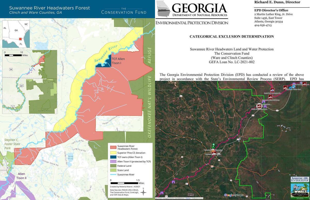 Suwannee River Headwaters Forest, GA-EPD Determination, Suwannee River in Georgia