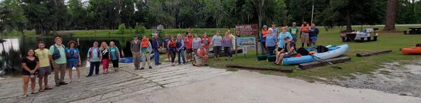 [WWALS and Suwannee Riverkeeper Banners at Banks Lake NWR]