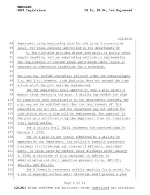 [e. The discharge provides direct ecological or public water supply benefits, such as rehydrating wetlands or implementing the requirements of minimum flows and minimum water levels or recovery or prevention strategies for a waterbody.]