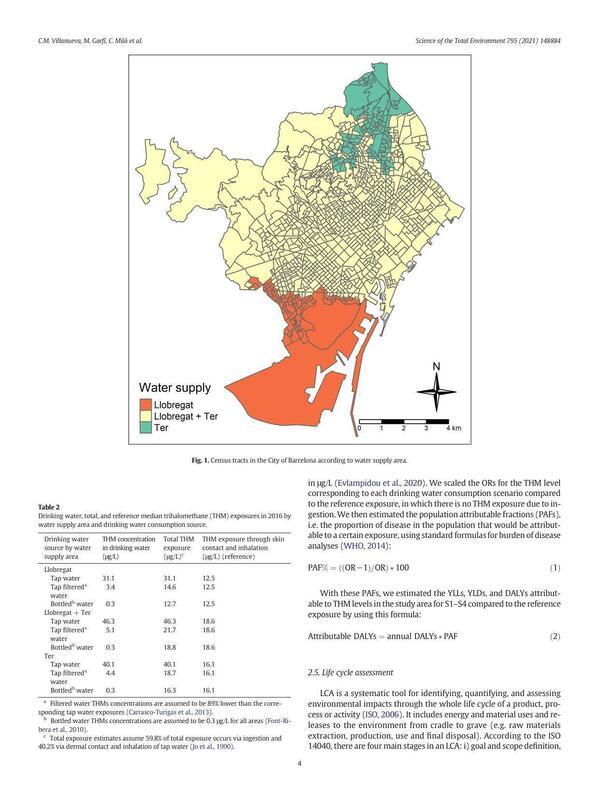 Fig. 1. Census tracts in the City of Barcelona according to water supply area.