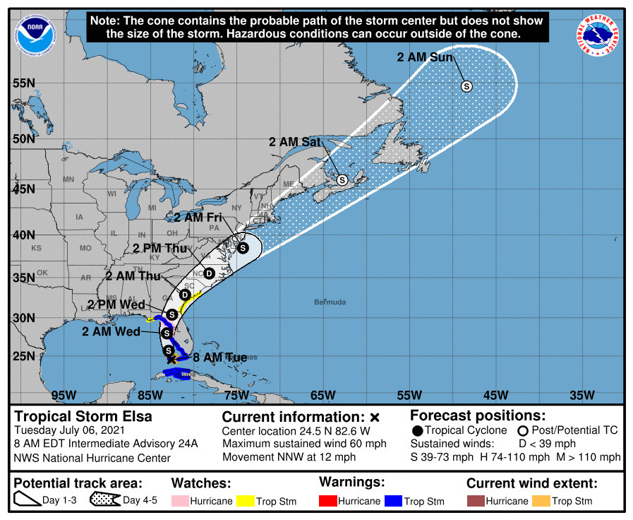 5-day cone path prediction