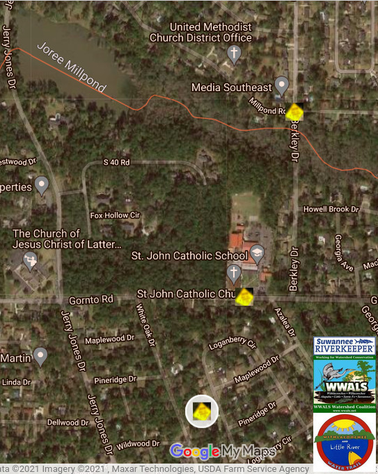 Twomile Branch spills upstream of Joree Millpond, Sugar Creek, and Withlacoochee River