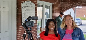 [Fox 31 Reporter Typhani Gray, WWALS water quality tester Valerie Folsom]