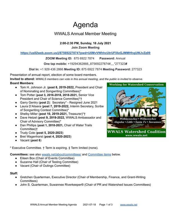 [Who: Annual Member Meeting 2021-07-18]