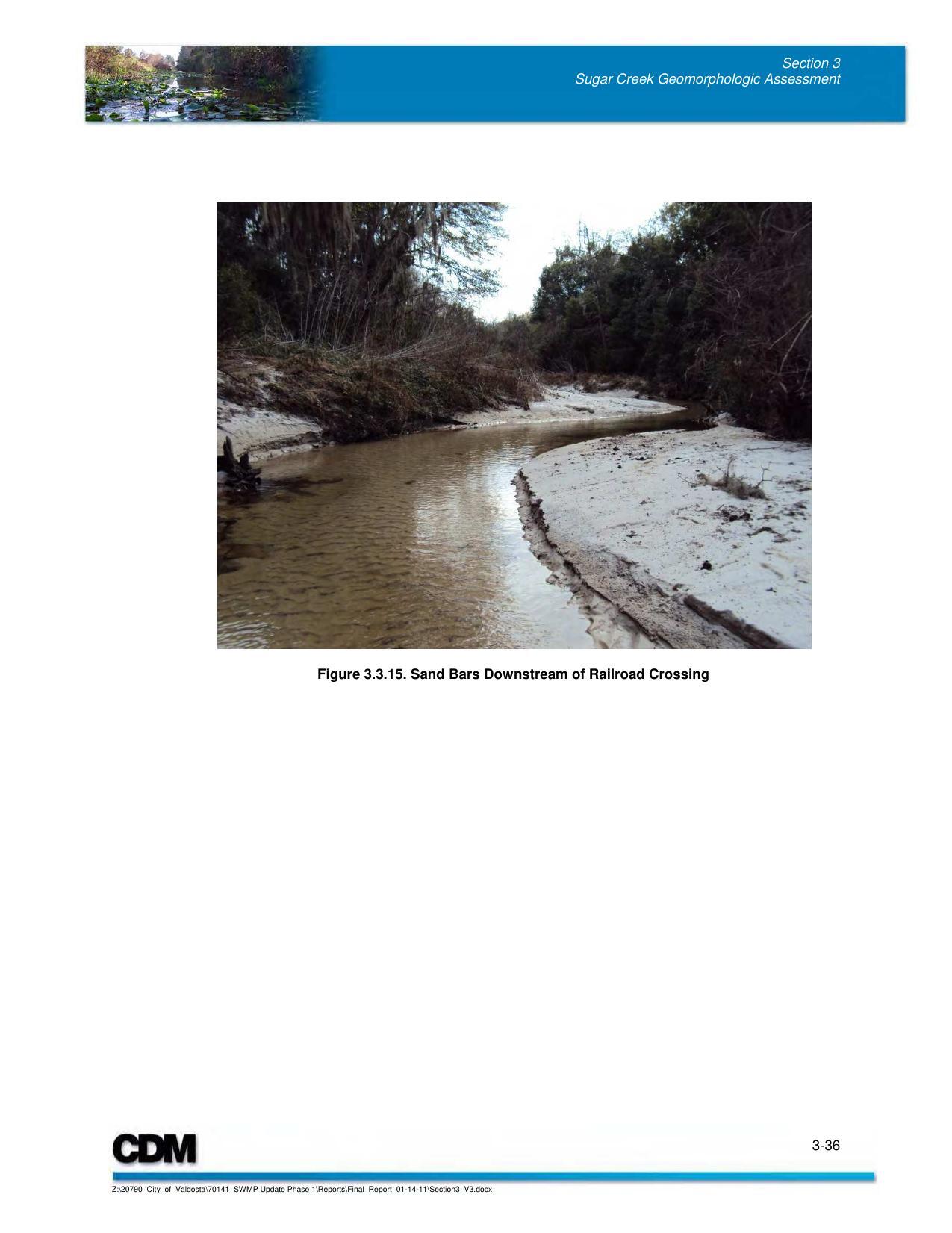 Figure 3.3.15. Sand Bars Downstream of Railroad Crossing