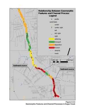 [Figure 3.3.3 Geomorphic Features and Channel Processes in Sugar Creek]