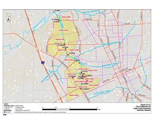 [Figure 4.5.2 Sugar Creek Sub-Basin Hydraulic Network]