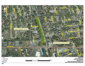 [Figure 4.5.5 Alternative SG3 Sugar Creek Stream Restoration and a Grade Control Structure North of Baytree Rd]