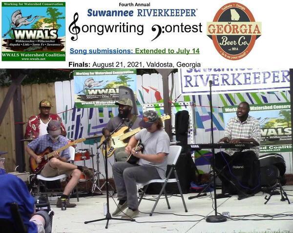 [Submissions open April 1, 2021, Suwannee Riverkeeper Songwriting Contest, Headliners last year]