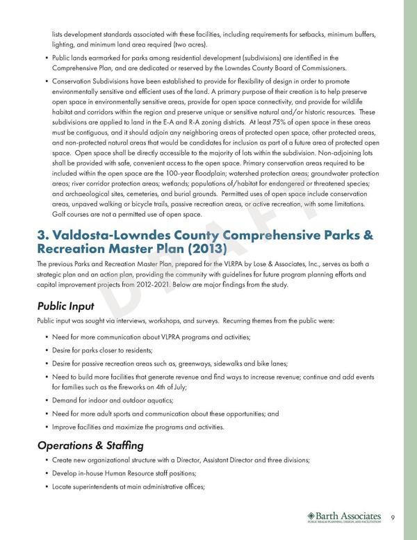 3. Valdosta-Lowndes County Comprehensive Parks & Recreation Master Plan (2013)